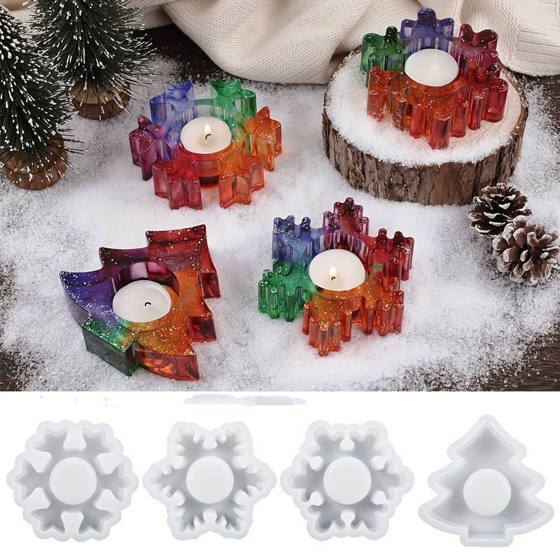Snowflake Candle Holder Silicone Mold - DIY Christmas Decor