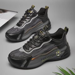 Chinese Style Block Running Shoes With Reflective Stripes