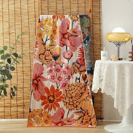 Flower Pattern Bath Towel Soft Skin friendly Absorbent Towel