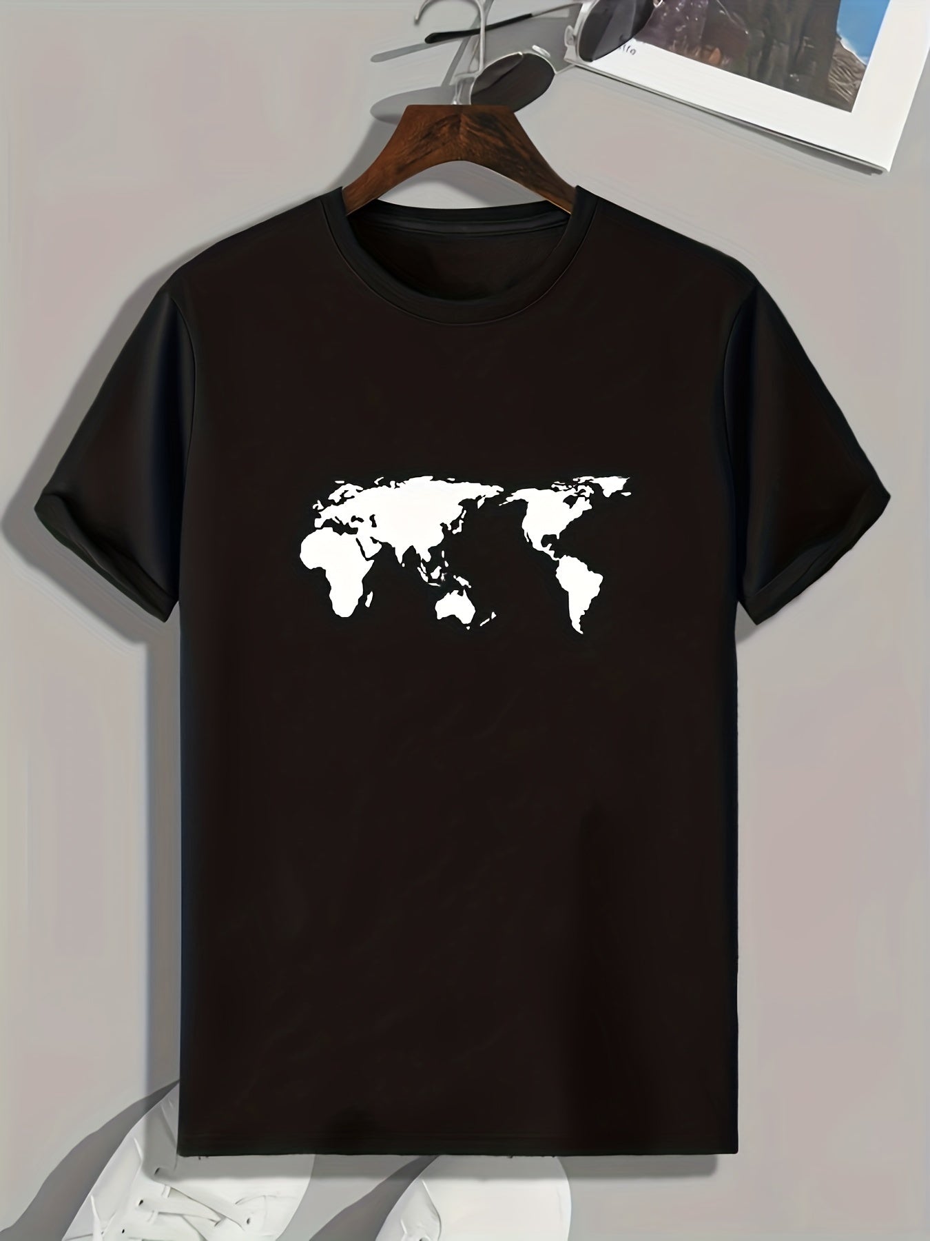 World Territory Print Men's Graphic T shirt Casual Comfy Tees For Summer