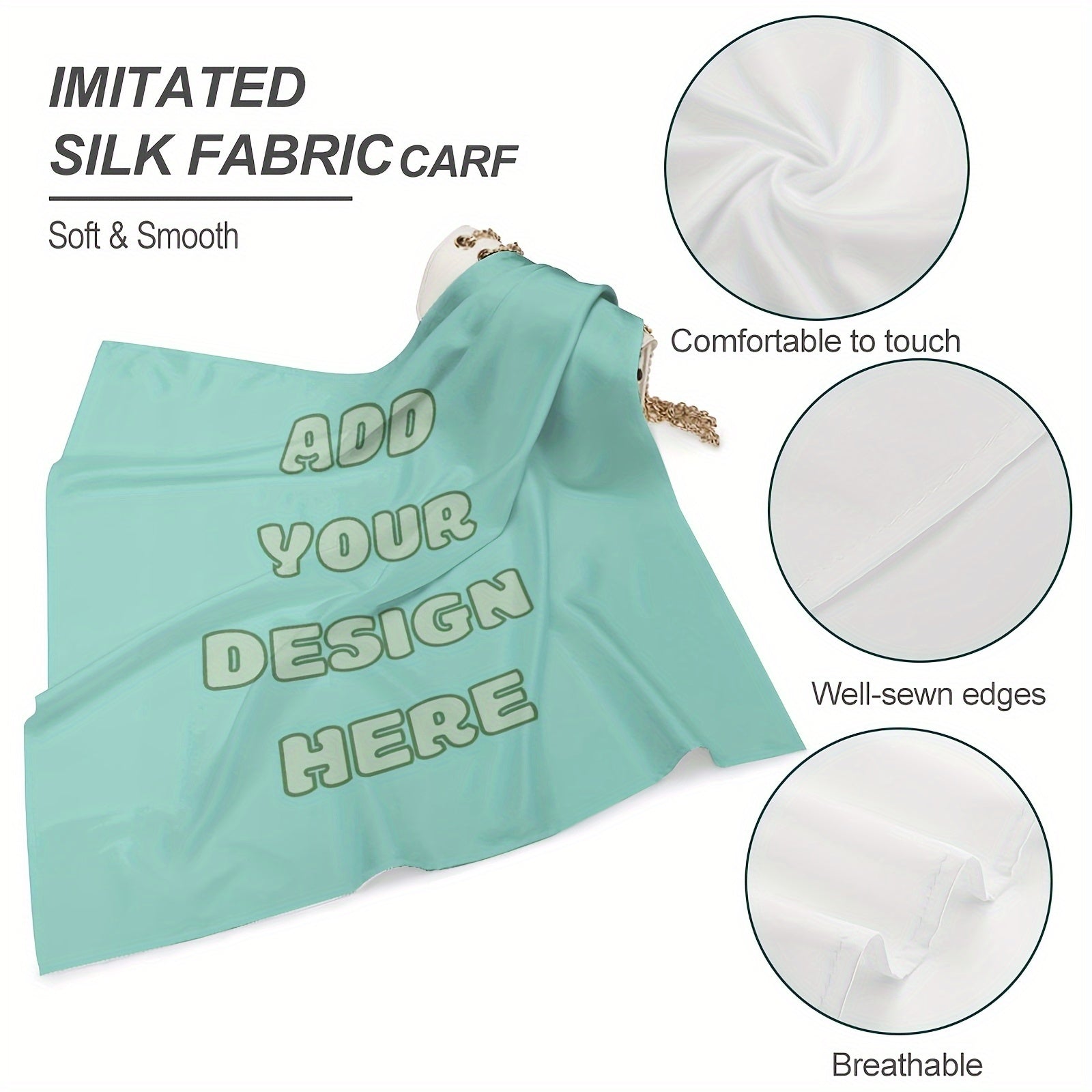Light Silk Polyester Square Scarf - DIY Hair Accessory & Neck Scarf