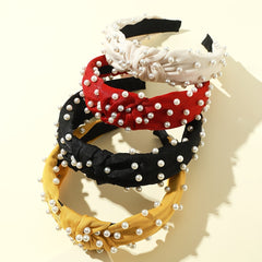 Pearl Headband Twisted Faux Velvet Bling Hair Clip Hairpins