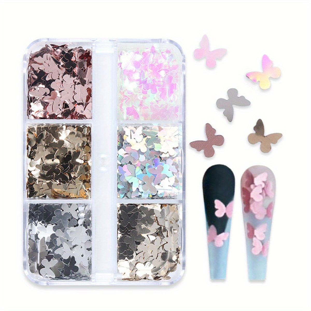 Mermaid Flake Nail Glitter Sequins Iridescent Ice Slag Nail Sticker