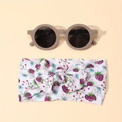 2pcs Fruits Floral Print Headbands & Sunglasses Set for Girls