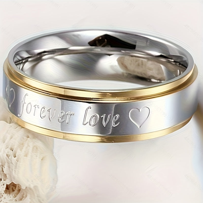 Golden & Silvery Polished Couple Ring Set