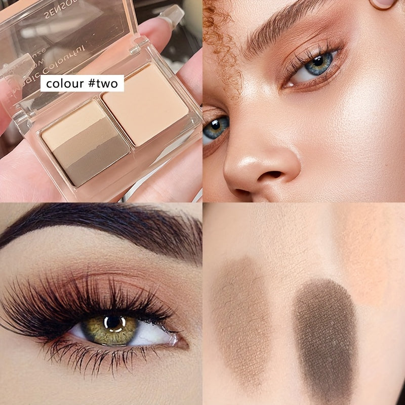 Matte 4-Color Eyeshadow Blush Palette Brown Coral Nude Milk Tea Natural
