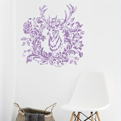 Big Deer Stencil 13.8 Inch Reusable Floral Deer Painting Template