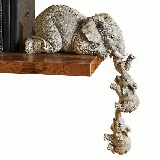 3pcs Elephant Sitter Figurines Resin Collections for Scene Decor