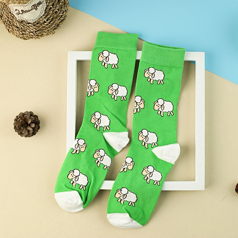 Cute Sheep Print Socks for Women