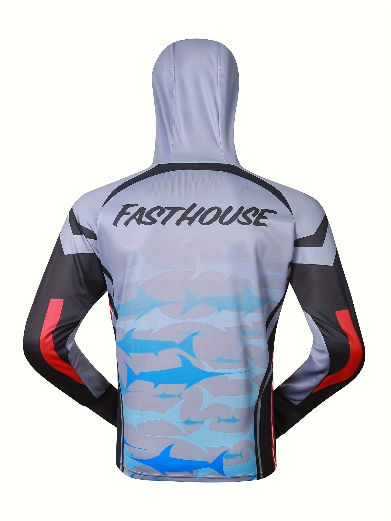Men's UPF 50 Sun Protection Hooded Jacket Quick Dry Long Sleeve Rash Guard