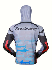 Men's UPF 50 Sun Protection Hooded Jacket Quick Dry Long Sleeve Rash Guard