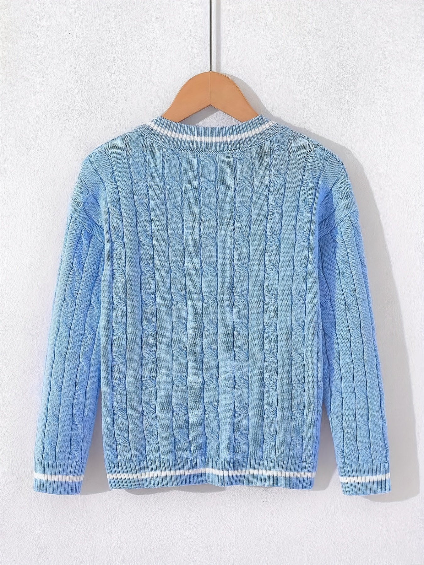 Kids Uniform Knitted Pullovers V-neck Sweaters School Clothes