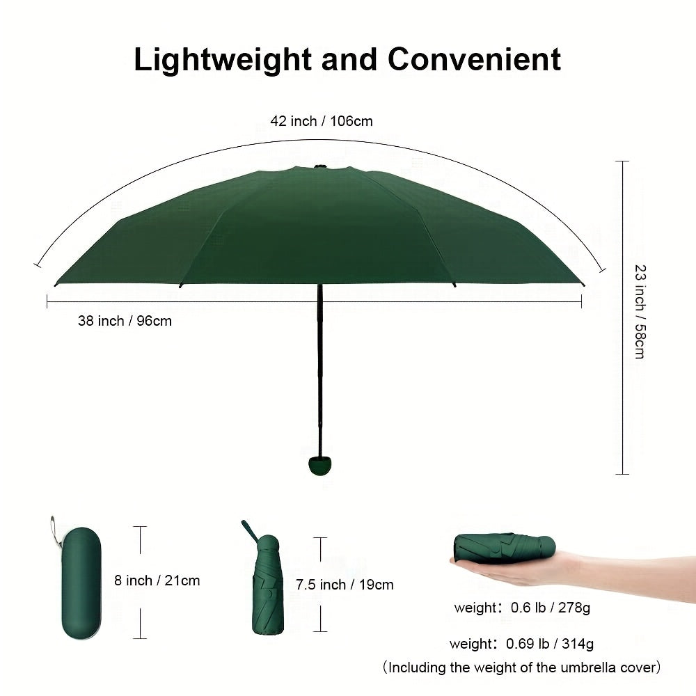 Portable 5-Fold Sun Protection Umbrella Lightweight Compact Umbrella