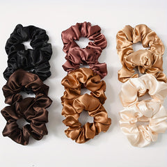 6PCS Satin Large Scrunchie Hair Ties Women Elastic Head Rope Solid Hair Accessor