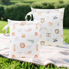 2pcs Tropical Leaf Wet Dry Bags for Kids Durable Polyester