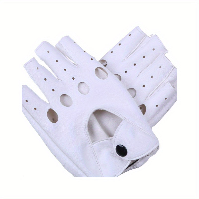 Half Finger Gloves Faux Leather Dance Photography
