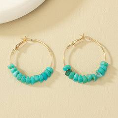 Red Coral Acrylic Round Earrings 14K Plated
