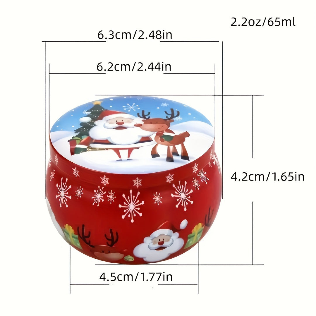 2pcs Iron Box Fragrance Candle Jar Round Tin Flower Tea Candy Box