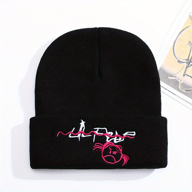 Cartoon Embroidery Knitted Hat Warm Pullover Hip Hop Cold H