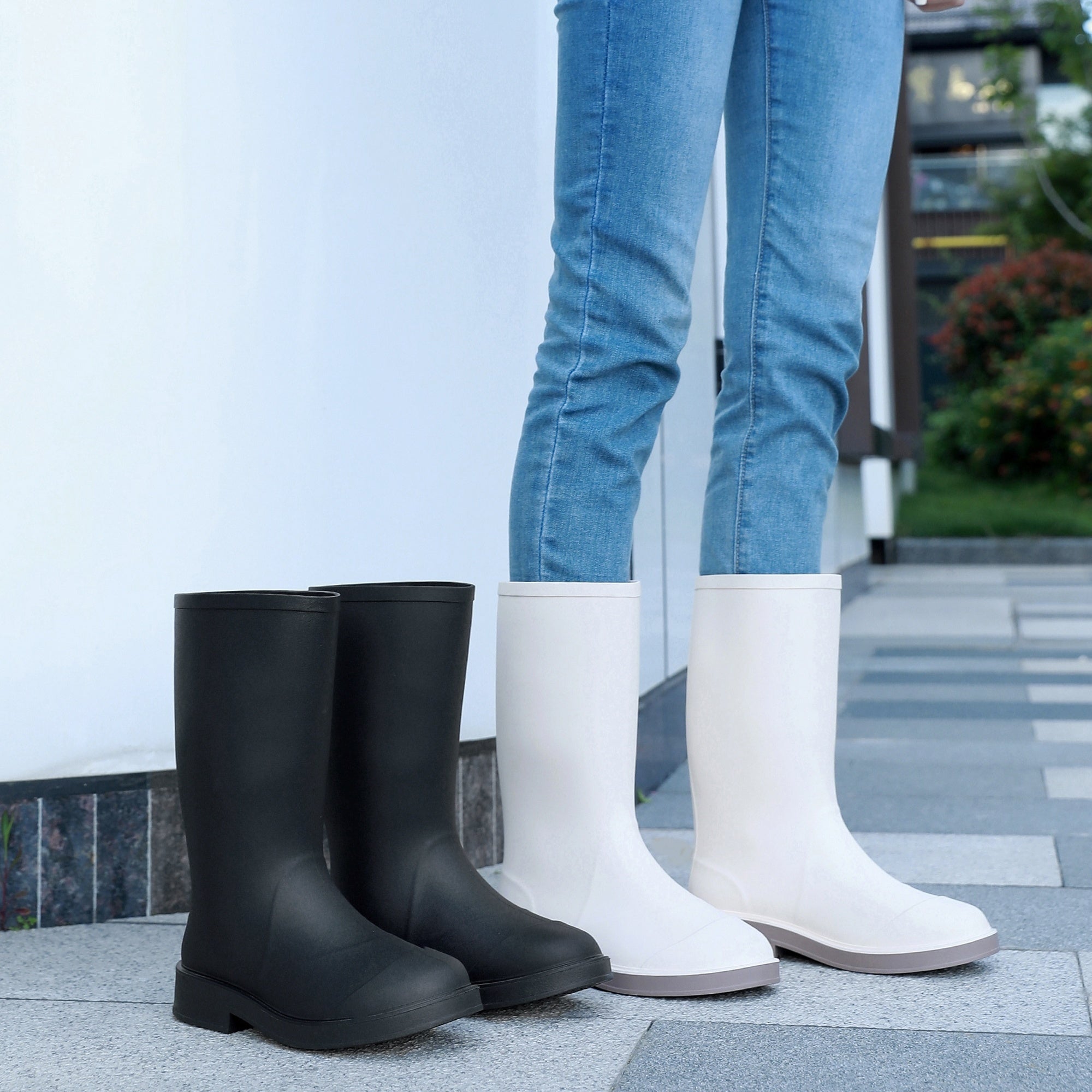 Women's Waterproof Non-slip Rain Boots Lightweight Rubber Shoes