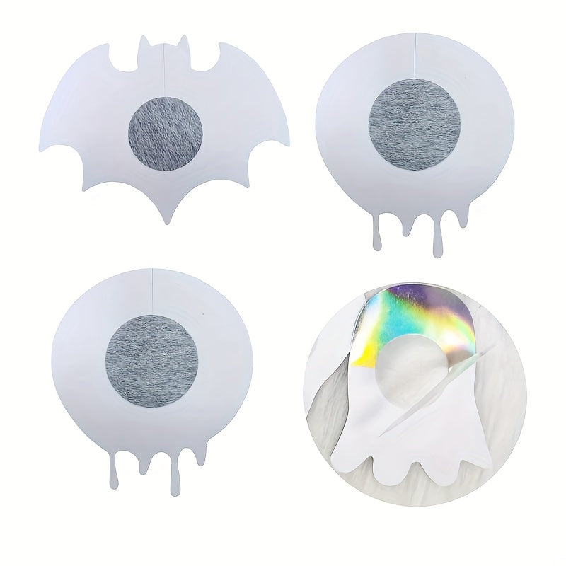 4 Pairs Halloween Pumpkin & Bat Breast Stickers Anti-convex Nipple Pasties
