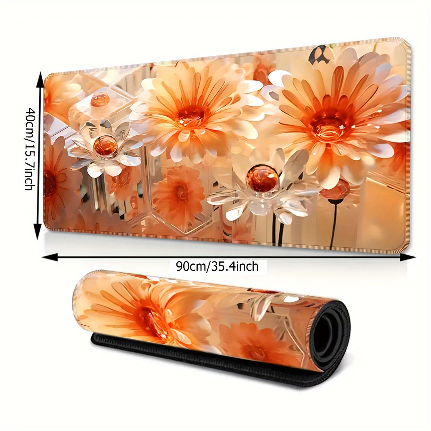 Flower Large Mousepad Natural Rubber Anti Slip Office Mouse Pad