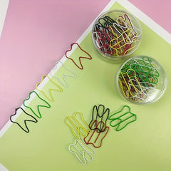 24pc Colorful Teeth Paperclip Set Office Supplies