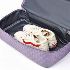 Argyle Pattern Travel Bag Large Capacity Duffel Bag with Shoes Compartment