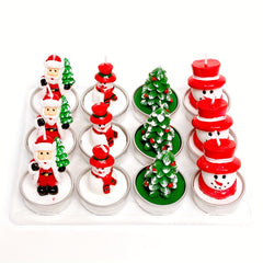 12PCS Christmas Tree Candles Decorative Holiday Home Decor
