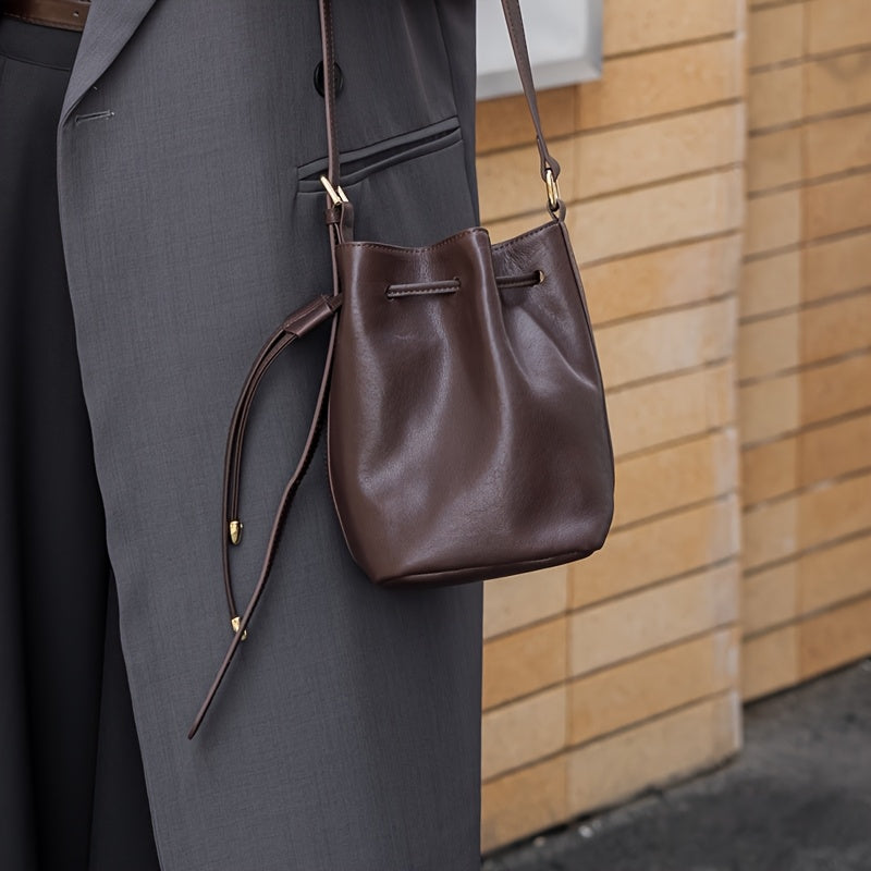 Brown Leather Tote Bag with Adjustable Strap