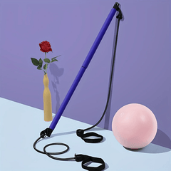 Pilates Fitness Stick with Tension Rope - Home Yoga Equipment