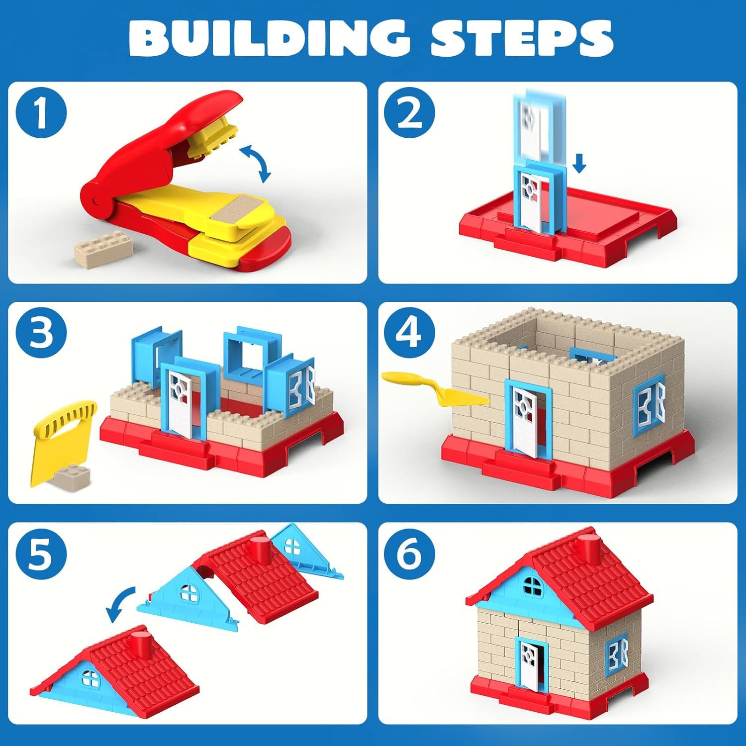 Magic Sand Set for Kids with Brick Mold and Tools