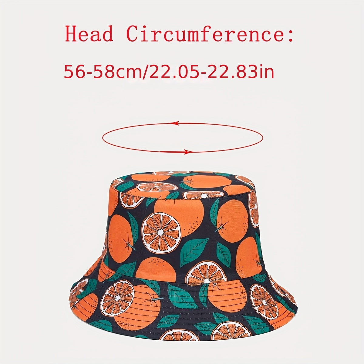 Orange Fruit Double Sided Reversible Bucket Hat