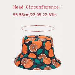 Orange Fruit Double Sided Reversible Bucket Hat