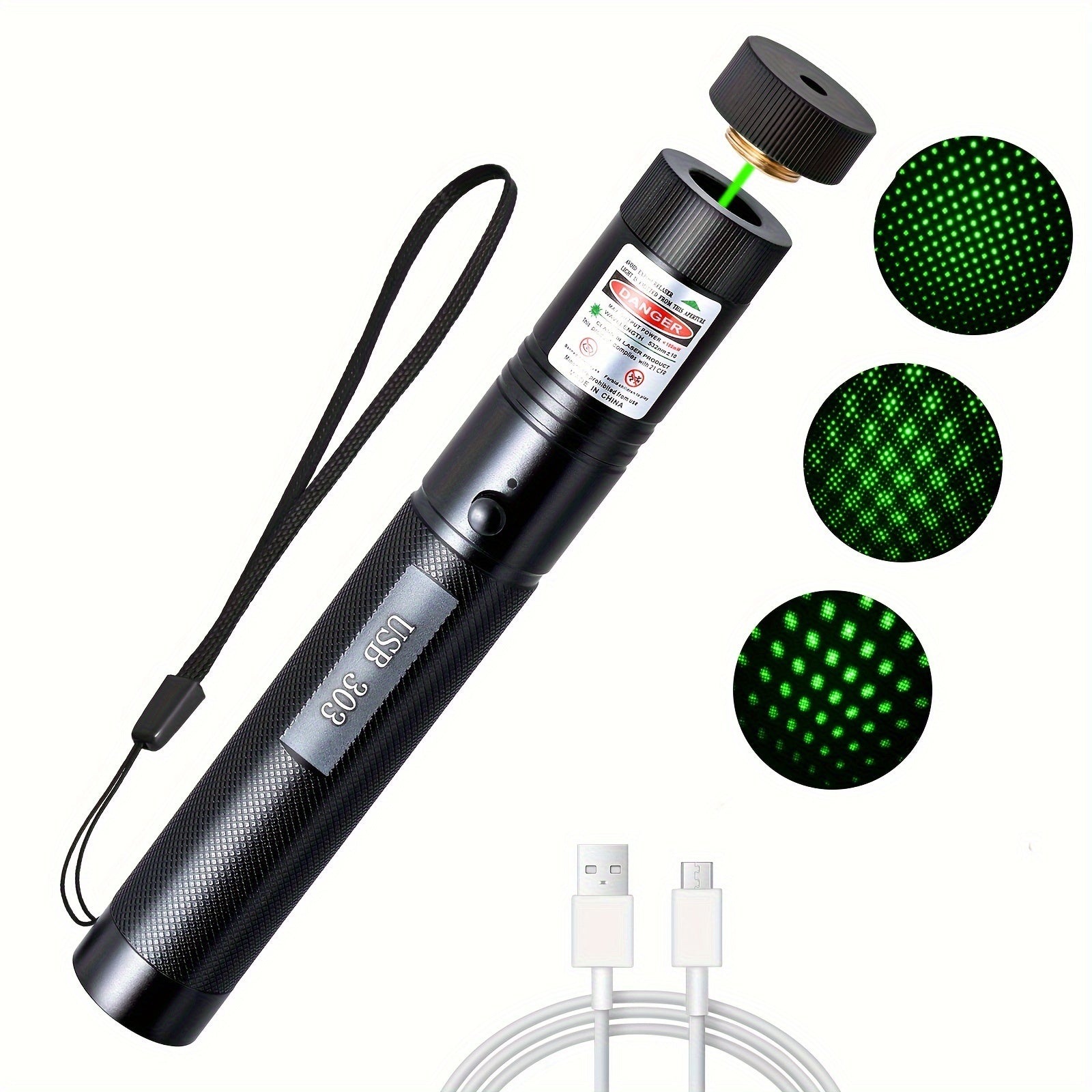 VGSEA Long Range Green Laser Pointer USB Rechargeable for Pet Interaction