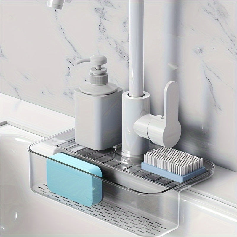 Faucet Splash-proof Sink Drain Rack Large Capacity Kitchen Drain Basket