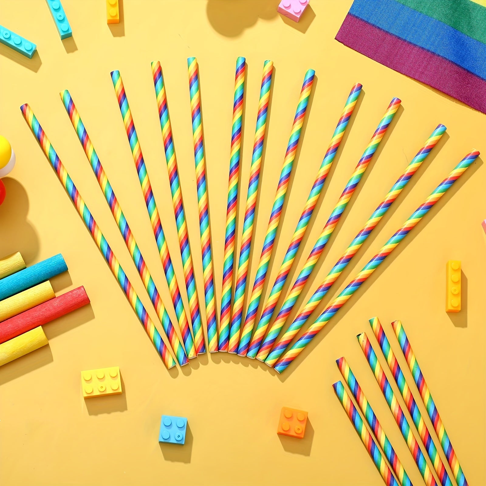 100 Rainbow Straws Bulk Colorful Drink Straws Cocktail Wedding Party