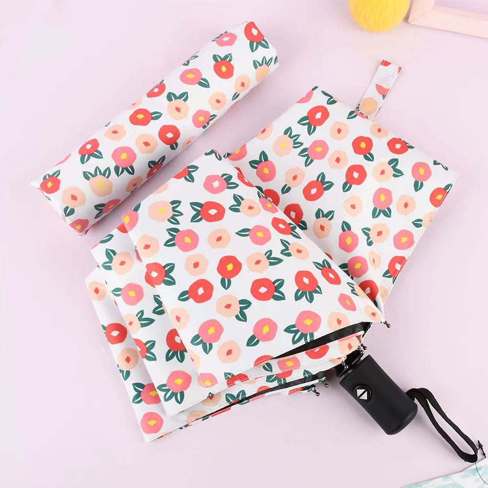 Automatic Small Chippy Flower Umbrella Sun UV Protection