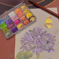 Glitter Watercolor Solid Paints Vibrant Shimmering Art Supplies