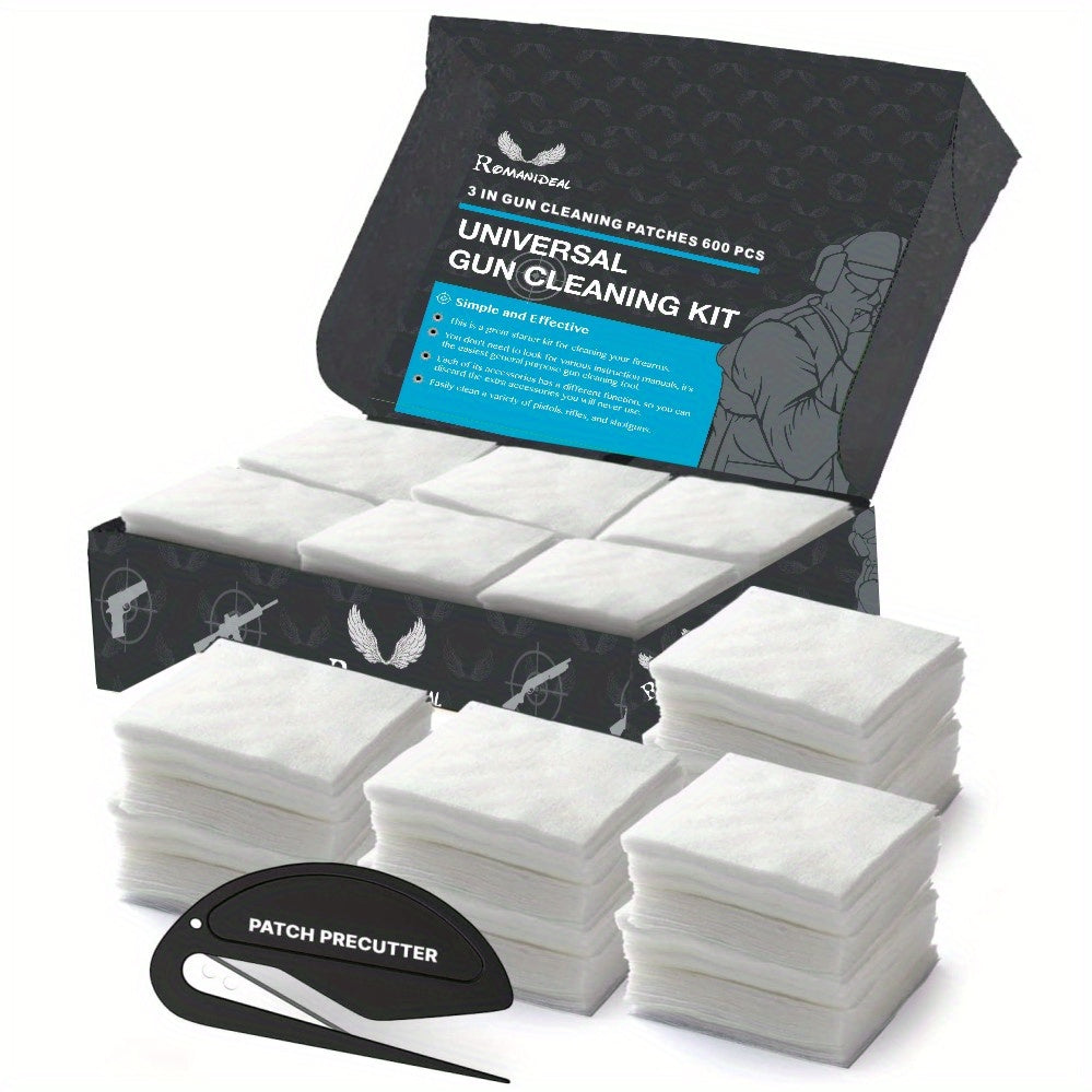 600pcs 3 Gun Cleaning Patches Lint Highly Absorbent Gun Cleaning Kit Supplies