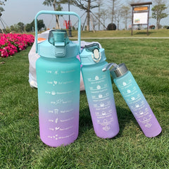 3pcs Motivational Water Bottles with Time Marker