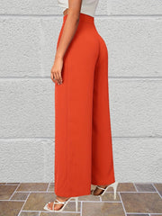 Wide Leg Button Front Pants for Women