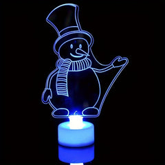 Colorful Acrylic Christmas Tree Snowman Santa Claus Decorations