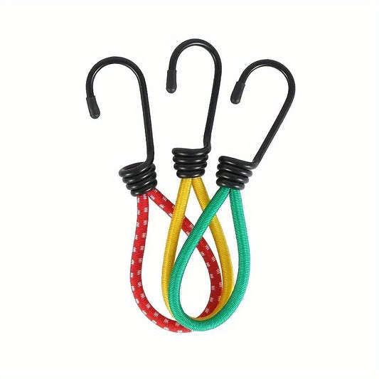 3pcs Outdoor Camping Tent Elastic Rope Buckle Fixed Elastic Bundle Rope Hook