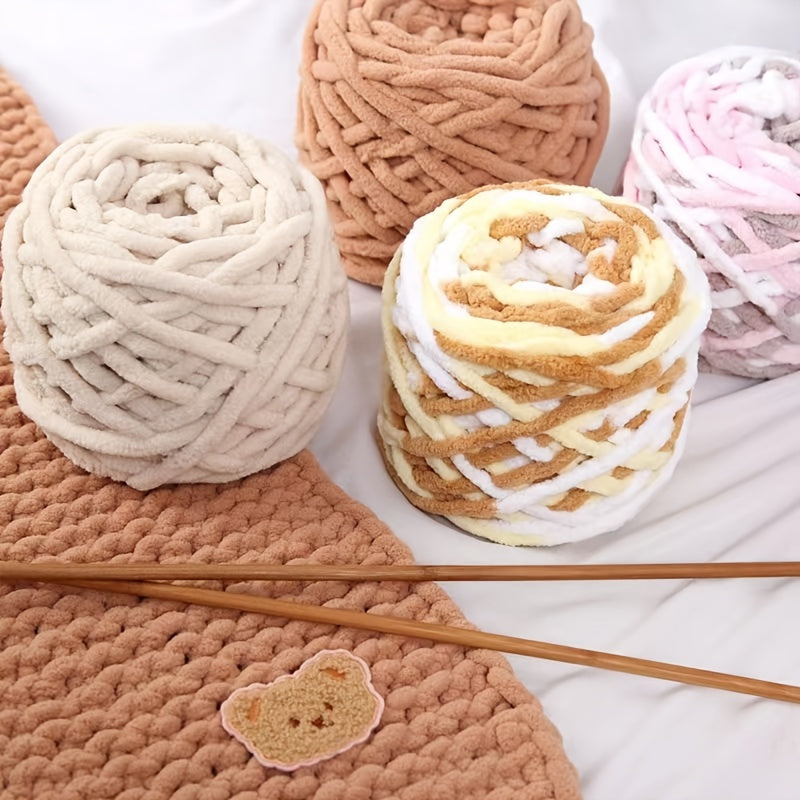 Soft Chenille Yarn For Crochet DIY Knitting Supplies Size 5 Bulky