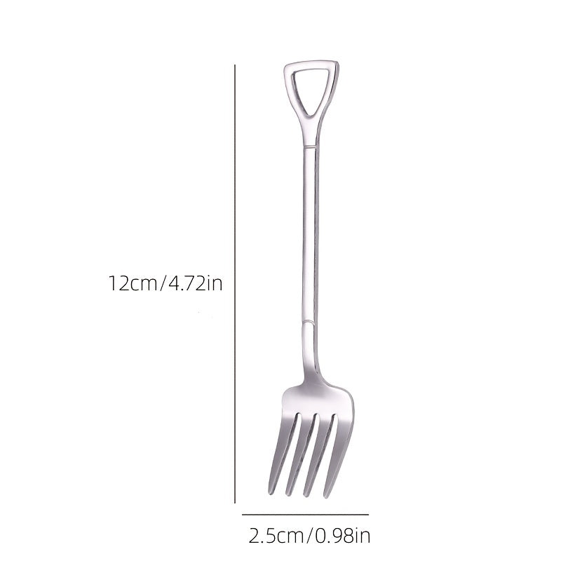 4pcs Stainless Steel Fruit Cake Dessert Forks Creative Shape Tableware