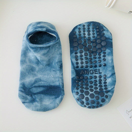 Tie Dyed Gradual Change Yoga Socks For Women Non-slip Low Top Socks