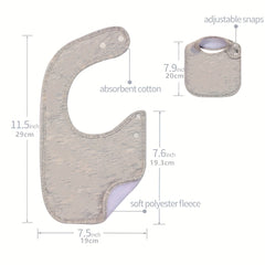 5pcs Organic Cotton Baby Bibs Adjustable Machine Washable