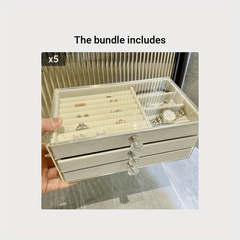 Acrylic Jewelry Storage Box 3-layer Drawer Type Organizer