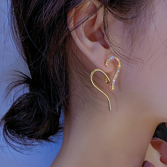 Heart Shaped Rhinestone Earrings